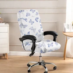 Floral Printed Office Chair Cover High Back Dining Chair Cover Stylish and Stretchy Slipcover Durable Furniture Protector for a Comfortable and Elegant Workspace Decor