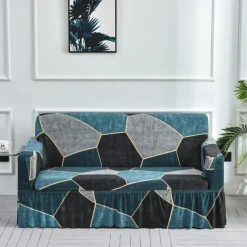 Floral Printed Sofa Cover Stretch Slipcovers with Skirt,Soft Durable Couch Cover 1 Piece Spandex Fabric Washable Furniture Protector fit Armchair Seat/Loveseat/Sofa/XL Sofa/L Shape Sofa