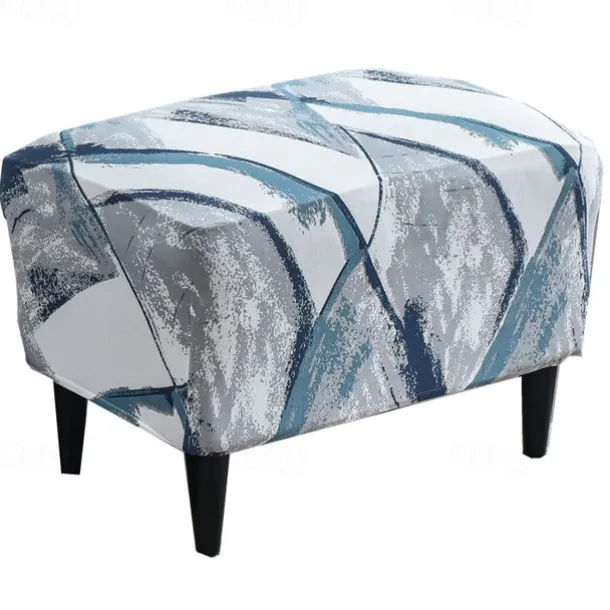 Floral Printed Stretch Ottoman Cover Spandex Elastic Stretch Rectangle Folding Storage Covers Removable Footstool Protect Footrest Covers