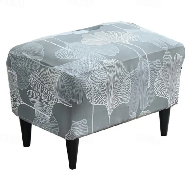 Floral Printed Stretch Ottoman Cover Spandex Elastic Stretch Rectangle Folding Storage Covers Removable Footstool Protect Footrest Covers