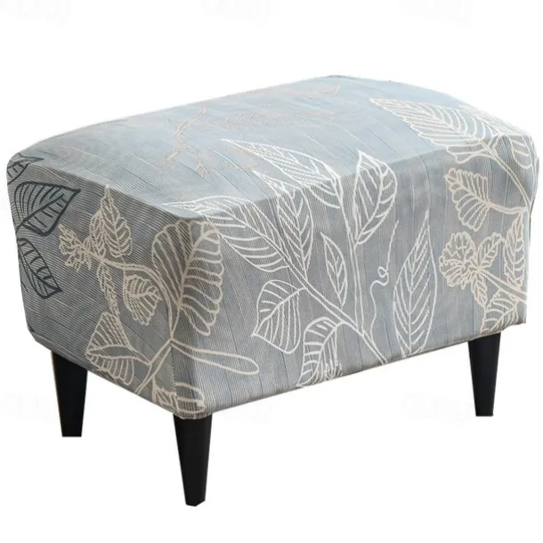 Floral Printed Stretch Ottoman Cover Spandex Elastic Stretch Rectangle Folding Storage Covers Removable Footstool Protect Footrest Covers