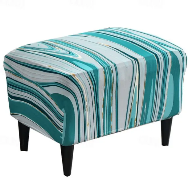 Floral Printed Stretch Ottoman Cover Spandex Elastic Stretch Rectangle Folding Storage Covers Removable Footstool Protect Footrest Covers