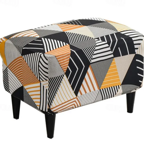 Floral Printed Stretch Ottoman Cover Spandex Elastic Stretch Rectangle Folding Storage Covers Removable Footstool Protect Footrest Covers