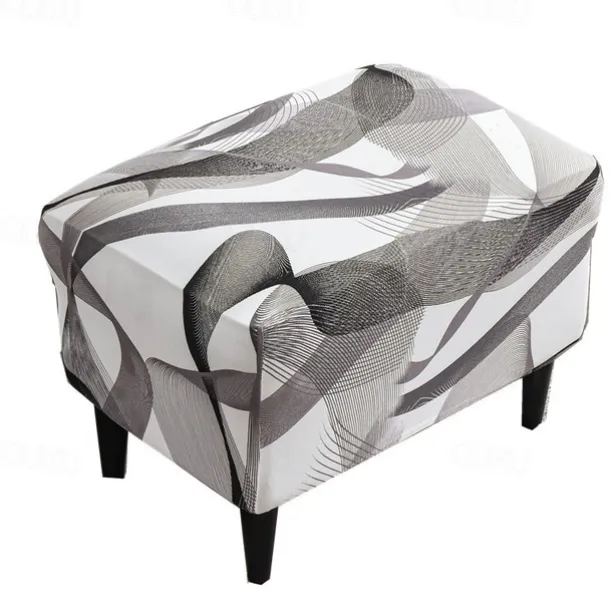 Floral Printed Stretch Ottoman Cover Spandex Elastic Stretch Rectangle Folding Storage Covers Removable Footstool Protect Footrest Covers