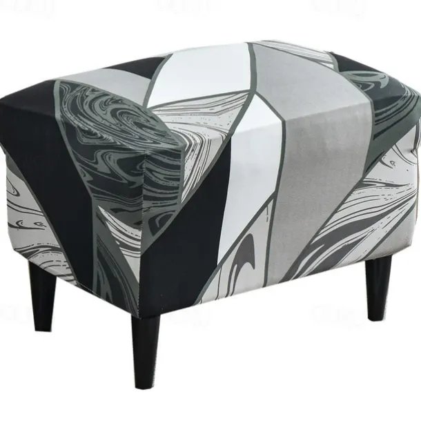 Floral Printed Stretch Ottoman Cover Spandex Elastic Stretch Rectangle Folding Storage Covers Removable Footstool Protect Footrest Covers