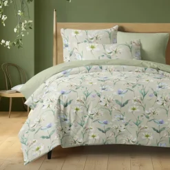 Floral Romantic Duvet Cover Full Size Bedding Set Bed Sets Quilt Cover Soft Lightweight Comforter Cover with 2 Pillowcases for Summer Spring