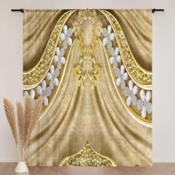 Floral Sheer Curtain Panels Curtain Drapes For Living Room Bedroom, Farmhouse Curtain for Kitchen Balcony Door Window Treatments Room Darkening