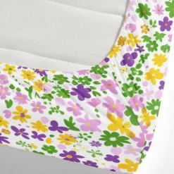 Floral Spring Fitted Sheet Set Ultra Soft Breathable 100% Cotton Silky Bed Sheets Deep Pocket Bedding Sheets 3 Piece Queen King Size