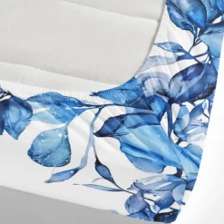 Floral Spring Pattern Fitted Sheet Set Ultra Soft Breathable Silky Bed Sheets Deep Pocket 100% Cotton Bedding Sheets 3 Piece Queen King Size