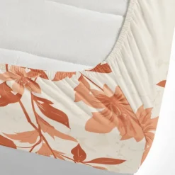 Floral Spring Pattern Fitted Sheet Set Ultra Soft Breathable Silky Bed Sheets Deep Pocket 100% Cotton Bedding Sheets 3 Piece Queen King Size