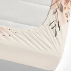 Floral Spring Pattern Fitted Sheet Set Ultra Soft Breathable Silky Bed Sheets Deep Pocket 100% Cotton Bedding Sheets 3 Piece Queen King Size