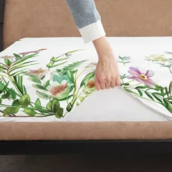 Floral Spring Pattern Fitted Sheet Set Ultra Soft Breathable Silky Bed Sheets Deep Pocket 100% Cotton Bedding Sheets 3 Piece Queen King Size