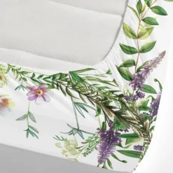 Floral Spring Pattern Fitted Sheet Set Ultra Soft Breathable Silky Bed Sheets Deep Pocket 100% Cotton Bedding Sheets 3 Piece Queen King Size
