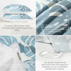 Floral Tropical Series Duvet Cover 3-Piece Set 100% Cotton Super Soft Skin Friendly Long Lasting