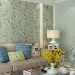 Floral Wallpaper Wall Covering Sticker Film Adhesive Required Flower Retro Idyllic Country Non Woven Home Décor 1000x53cm/393.7x20.87inch