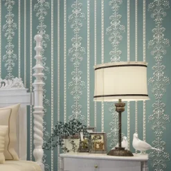 Floral Wallpaper Wall Covering Sticker Film Modern Water Ripple Floral non Woven Home Decor 53*1000cm/20.87''x 393.7''