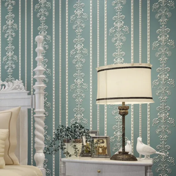 Floral Wallpaper Wall Covering Sticker Film Modern Water Ripple Floral non Woven Home Decor 53*1000cm/20.87''x 393.7''