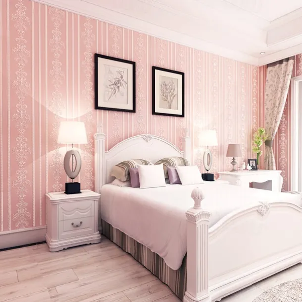 Floral Wallpaper Wall Covering Sticker Film Modern Water Ripple Floral non Woven Home Decor 53*1000cm/20.87''x 393.7''