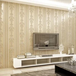 Floral Wallpaper Wall Covering Sticker Film Modern Water Ripple Floral non Woven Home Decor 53*1000cm/20.87''x 393.7''