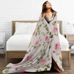 Flower Blanket Soft and Cozy Throw Blanket Featuring Delicate Daisy Design Perfect for Adding Comfort and Charm to Your Bedroom or Living Room Decor