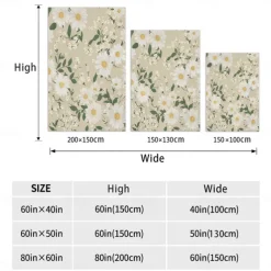 Flower Blanket Soft and Cozy Throw Blanket Featuring Delicate Daisy Design Perfect for Adding Comfort and Charm to Your Bedroom or Living Room Decor