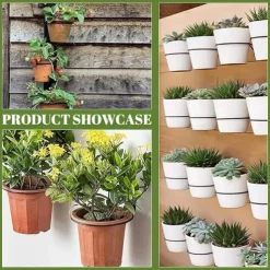 Flower Pot Holder Ring Wall Mounted Metal Flower Pot Hangers Wall Hanger Bracket Rings Black Planter Bracket for Home, Garden, Indoor Outdoor Pots