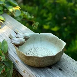 Flower Shaped Bird Feeder Bowl, Creative Resin Bird Bathtub, Garden Resin Ornaments, Bird Seed Feeding Bowl And Water Station, Ornaments Decoration For Indoor Desktop Outdoor Lawn Yard Garden