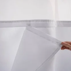 Flower Waffle-Weave Textured Shower Curtain Set with Snap-in Liner and Sheer Window Water-Repellent Polyester Grommet Top,120GSM Hotel Quality Spa Style Bathroom Partition No Hooks Required