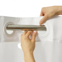 Flower Waffle-Weave Textured Shower Curtain Set with Snap-in Liner Sheer Window Water-Repellent Polyester Blend Fabric,Grommet Top,120GSM Hotel Quality Spa Style Bathroom Partition No Hooks Required