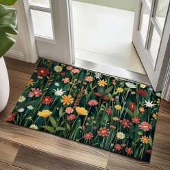 Flowers Doormat Floor Mats Washable Rugs Kitchen Mat Non-Slip Oil Proof Rug Indoor Outdoor Mat Bedroom Decor Bathroom Mat Entrance Rug