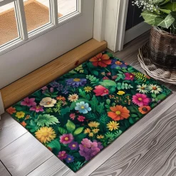 Flowers Doormat Floor Mats Washable Rugs Kitchen Mat Non-Slip Oil Proof Rug Indoor Outdoor Mat Bedroom Decor Bathroom Mat Entrance Rug