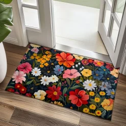 Flowers Doormat Floor Mats Washable Rugs Kitchen Mat Non-Slip Oil Proof Rug Indoor Outdoor Mat Bedroom Decor Bathroom Mat Entrance Rug