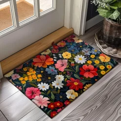 Flowers Doormat Floor Mats Washable Rugs Kitchen Mat Non-Slip Oil Proof Rug Indoor Outdoor Mat Bedroom Decor Bathroom Mat Entrance Rug