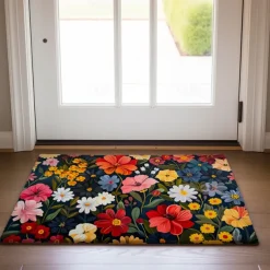 Flowers Doormat Floor Mats Washable Rugs Kitchen Mat Non-Slip Oil Proof Rug Indoor Outdoor Mat Bedroom Decor Bathroom Mat Entrance Rug
