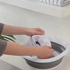 Foldable Dishwasher Set Of 3 Pieces Washbasin Saves Space For Picnics And Camping Used For Dishwashing Vegetable Washing And Fruit Gray Folding Storage Basin