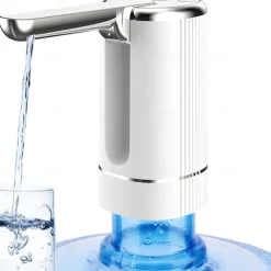 Foldable Electric Water Dispenser, USB Rechargeable Drinking Pump, Portable One-Touch Water Pump with Foldable Spout for Home, Office, Outdoor