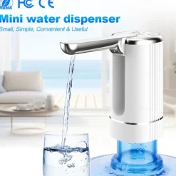 Foldable Electric Water Dispenser, USB Rechargeable Drinking Pump, Portable One-Touch Water Pump with Foldable Spout for Home, Office, Outdoor