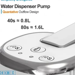 Foldable Electric Water Dispenser, USB Rechargeable Drinking Pump, Portable One-Touch Water Pump with Foldable Spout for Home, Office, Outdoor