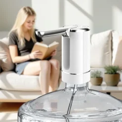 Foldable Electric Water Dispenser, USB Rechargeable Drinking Pump, Portable One-Touch Water Pump with Foldable Spout for Home, Office, Outdoor