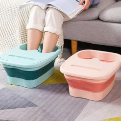 Foldable Foot Bath Foot Bath Tool, Foot Bath Basin with Foot Massager, Help Sleep, Foot spa, Suitable for Family spa Pedicure, can Save Space
