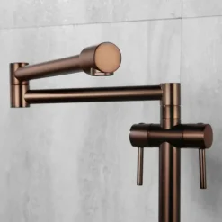 Foldable Kitchen Sink Mixer Faucet Deck Mounted, 360 Swivel Folding Single Handle Kitchen Vessel Taps