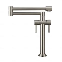 Foldable Kitchen Sink Mixer Faucet Deck Mounted, 360 Swivel Folding Single Handle Kitchen Vessel Taps