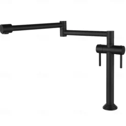Foldable Kitchen Sink Mixer Faucet Deck Mounted, 360 Swivel Folding Single Handle Kitchen Vessel Taps