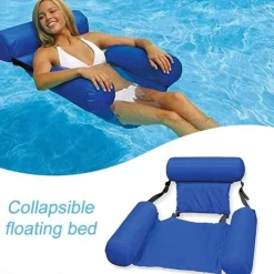 Foldable Pool Seat Floating Chair Inflatable Lounge Chairs Inflatable Water Hammock Lake Float Bed Lazy Seat for Swimming Pool