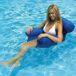 Foldable Pool Seat Floating Chair Inflatable Lounge Chairs Inflatable Water Hammock Lake Float Bed Lazy Seat for Swimming Pool