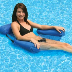 Foldable Pool Seat Floating Chair Inflatable Lounge Chairs Inflatable Water Hammock Lake Float Bed Lazy Seat for Swimming Pool