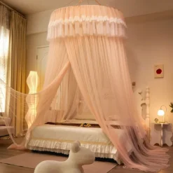 Foldable Princess Bedroom Mosquito Net Elegant and Functional Design Easy to Set Up and Store - Provides Protection from Insects