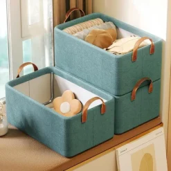Foldable Storage Box With Steel Frame, Large Capacity Clothes Trousers Storage Basket, Portable Home Wardrobe Storage Box