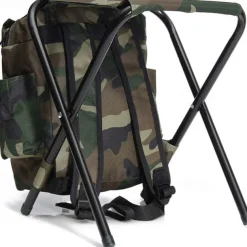 Folding Camping Chair Stool Collapsible Stool Backpack, Mini Folding Chair Outdoor, Portable Seat Table Bag for Indoor Fishing Outdoor Travel Hiking Beach BBQ (Camouflage)