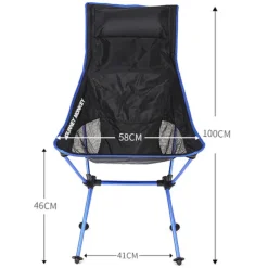 Folding Chair Beach Chair Camping Chair Fishing Chair High Back with Headrest Ultra Light (UL) Foldable Breathable Compact Mesh 7075 Aluminium Alloy for 1 person Fishing Blue Red Orange Dark Blue